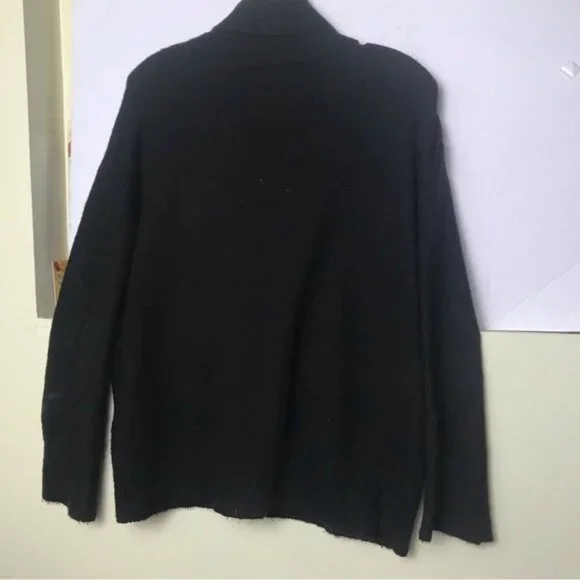 OAK + FORT Oversized Crop Mock Neck Wool Blnd Sweater Knit Turtleneck Boxy Top M - Picture 4 of 14